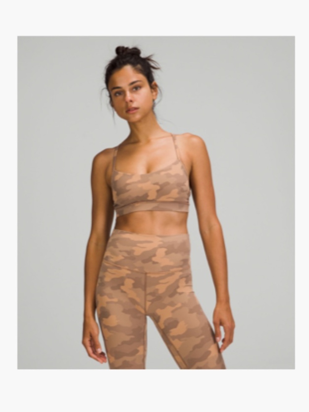 lululemon athletica Camo Strappy Sports Bra - Tan & Olive